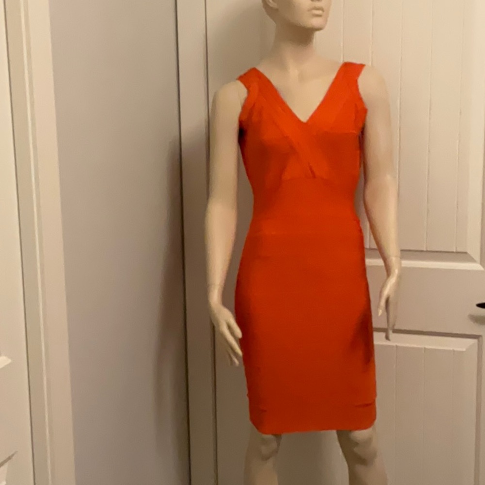 Calvin Klein Women’s Orange Bodycon Sleeveless Dress Size Small